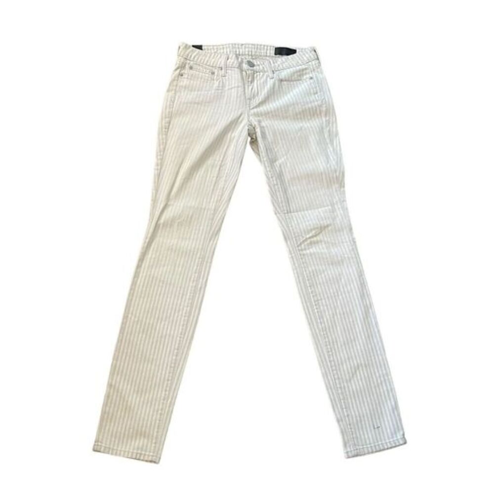Vince Light Wash Gray White Stripe Festival Hipster The‎ Riley Skinny Jeans 24
